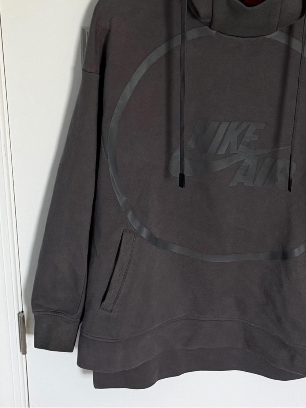 Nike Air basketball Pullover Hoodie Gray Tonal Logo Sweatshirt 54649 - Picture 4 of 15